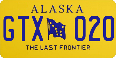 AK license plate GTX020