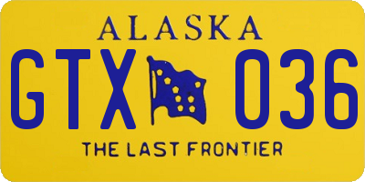 AK license plate GTX036
