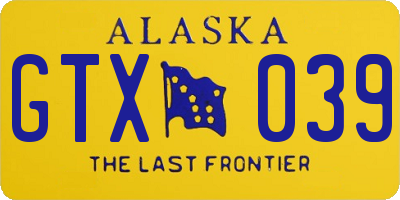 AK license plate GTX039