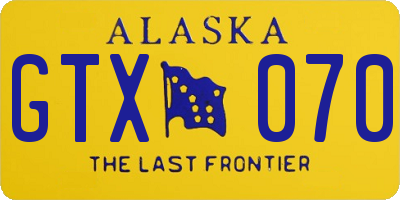 AK license plate GTX070