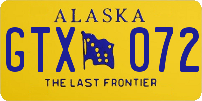 AK license plate GTX072