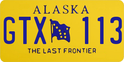 AK license plate GTX113