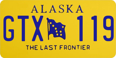 AK license plate GTX119