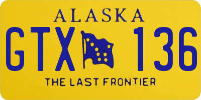 AK license plate GTX136