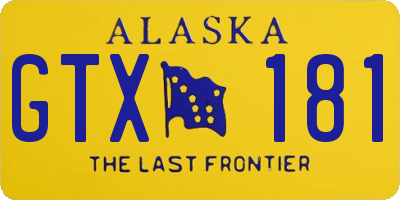 AK license plate GTX181