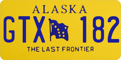 AK license plate GTX182