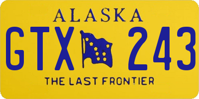 AK license plate GTX243