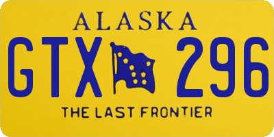 AK license plate GTX296