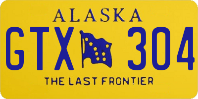 AK license plate GTX304