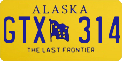 AK license plate GTX314