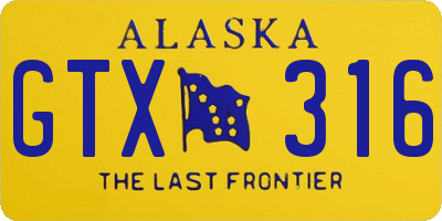 AK license plate GTX316