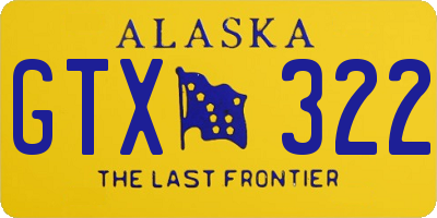 AK license plate GTX322