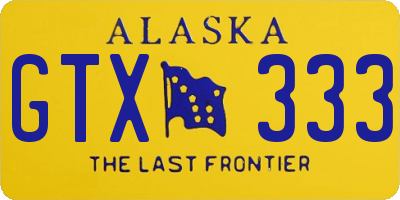 AK license plate GTX333