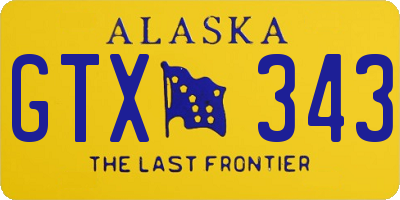 AK license plate GTX343