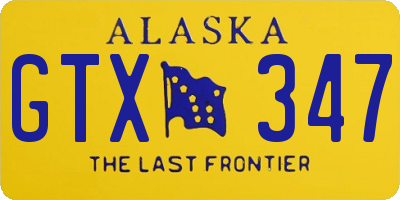 AK license plate GTX347