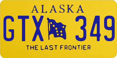 AK license plate GTX349