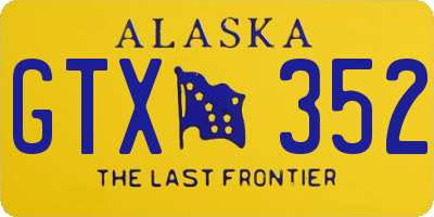 AK license plate GTX352