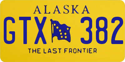 AK license plate GTX382