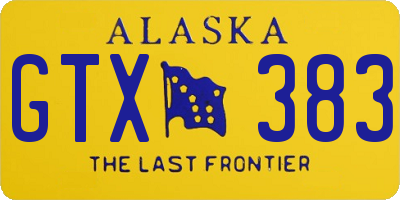 AK license plate GTX383