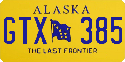 AK license plate GTX385