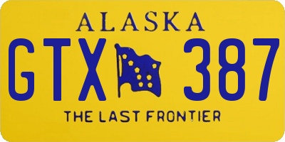 AK license plate GTX387