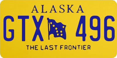 AK license plate GTX496