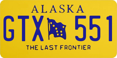 AK license plate GTX551