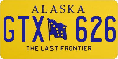 AK license plate GTX626
