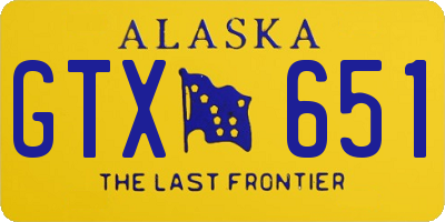 AK license plate GTX651