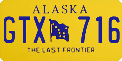 AK license plate GTX716