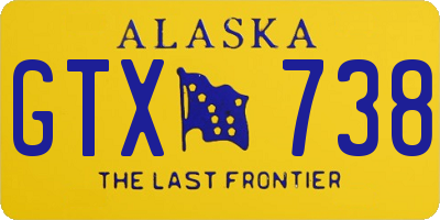 AK license plate GTX738