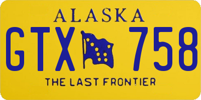 AK license plate GTX758