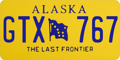 AK license plate GTX767