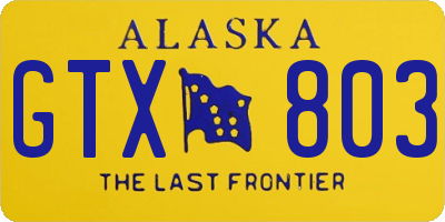 AK license plate GTX803