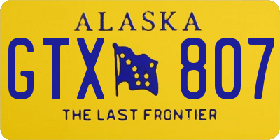 AK license plate GTX807