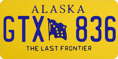 AK license plate GTX836