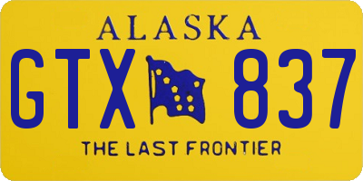 AK license plate GTX837