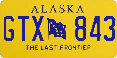 AK license plate GTX843
