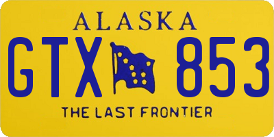 AK license plate GTX853