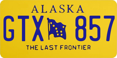 AK license plate GTX857