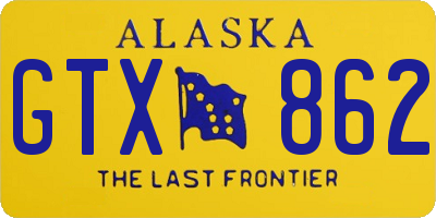 AK license plate GTX862