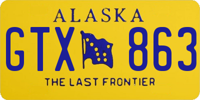 AK license plate GTX863