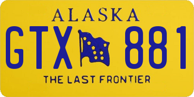 AK license plate GTX881