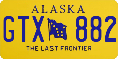 AK license plate GTX882