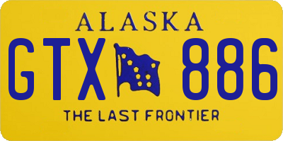 AK license plate GTX886
