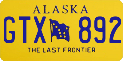 AK license plate GTX892