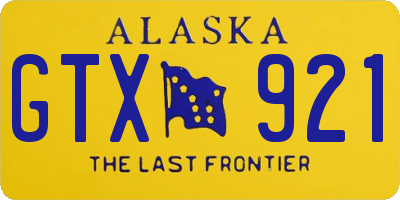 AK license plate GTX921