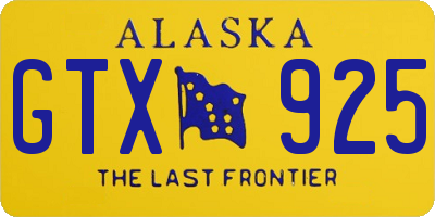 AK license plate GTX925