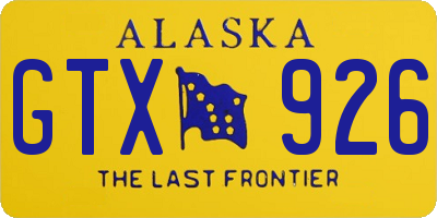 AK license plate GTX926