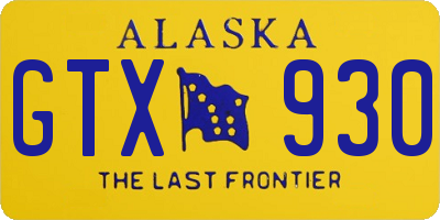 AK license plate GTX930